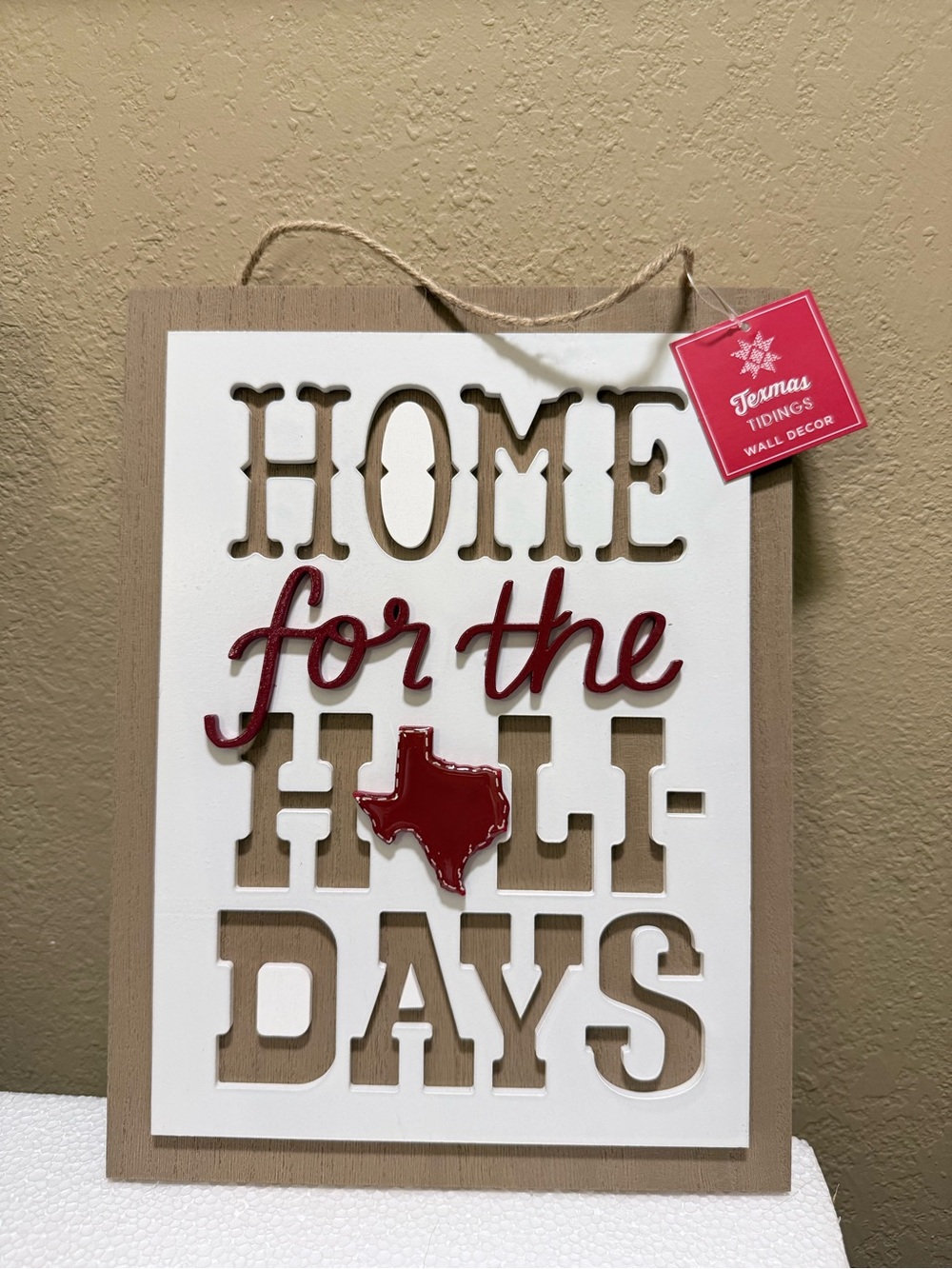 Texmas Tidings Home for the Holidays Wall Plaque